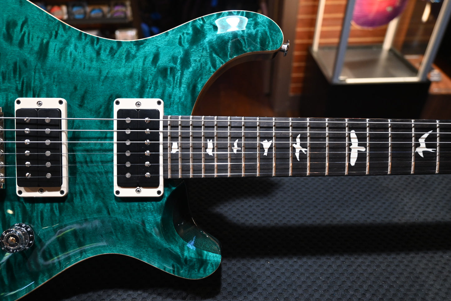 PRS Wood Library CE 24 Quilt - Turquoise Guitar #3693 - Danville Music