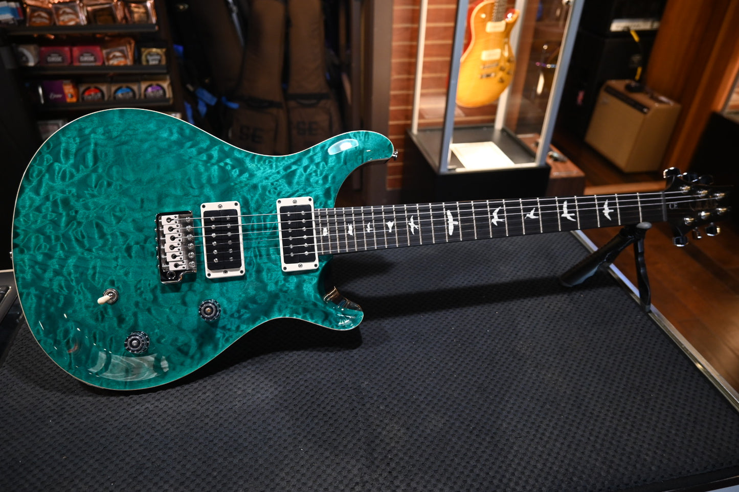 PRS Wood Library CE 24 Quilt - Turquoise Guitar #2089 - Danville Music