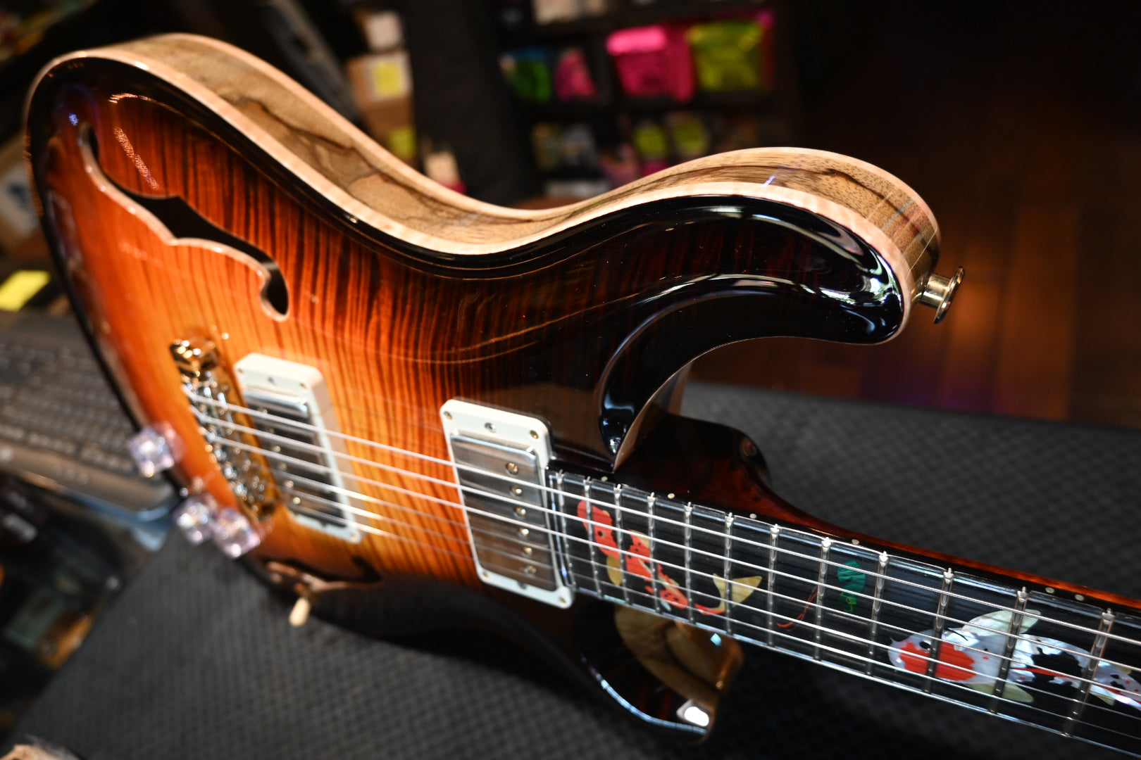 PRS Private Stock Hollowbody II Piezo Koi Inlay - Electric Tiger Glow Guitar #10501 - Danville Music