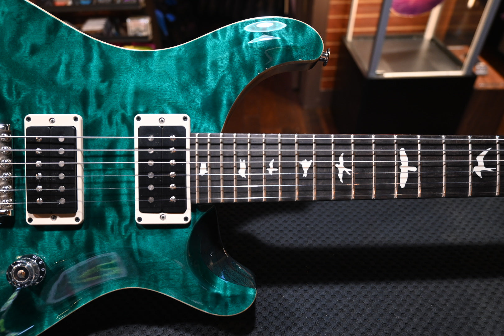 PRS Wood Library CE 24 Quilt - Turquoise Guitar #3696 - Danville Music