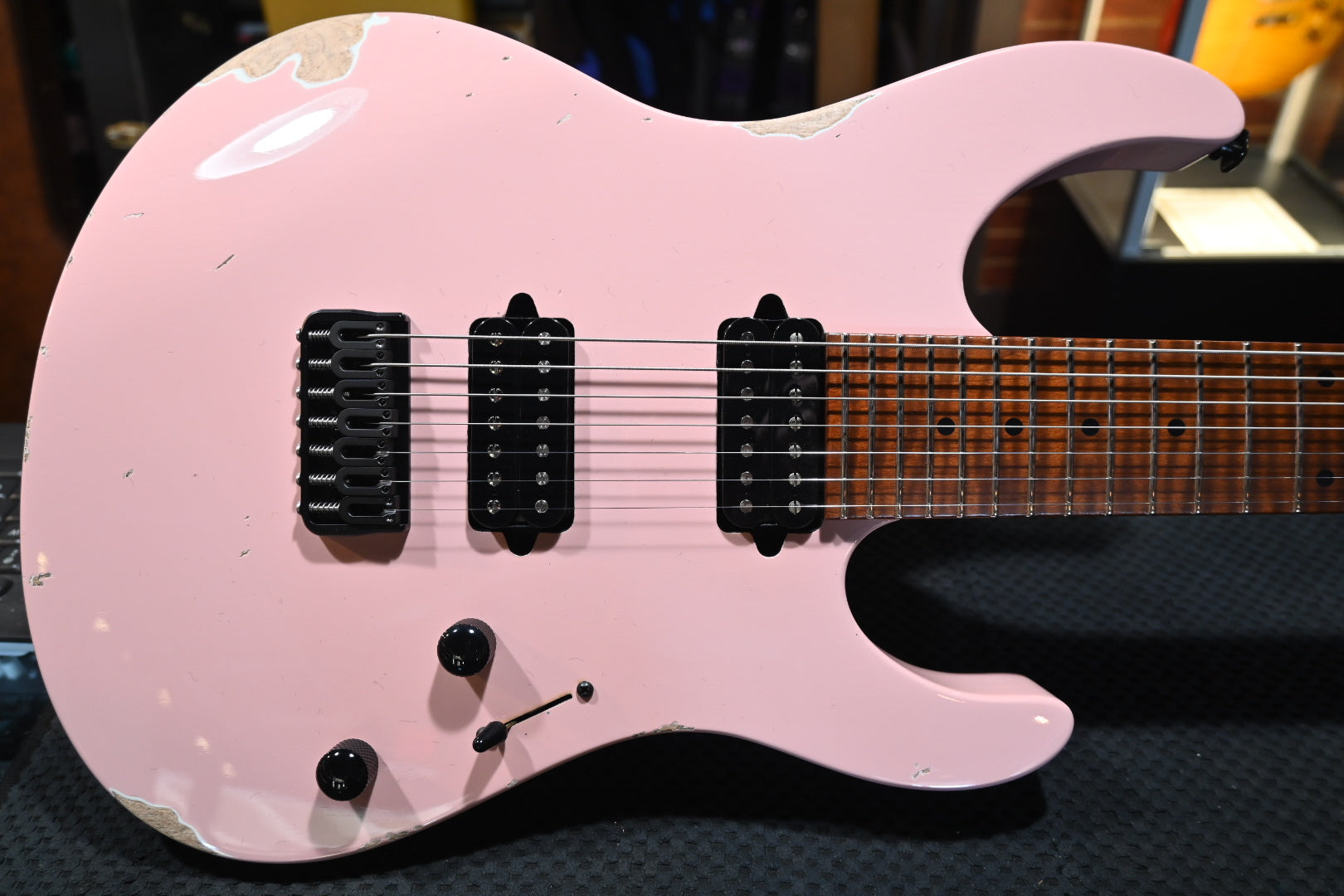 Suhr Custom Modern 7 Antique - Shell Pink Guitar #5078 - Danville Music