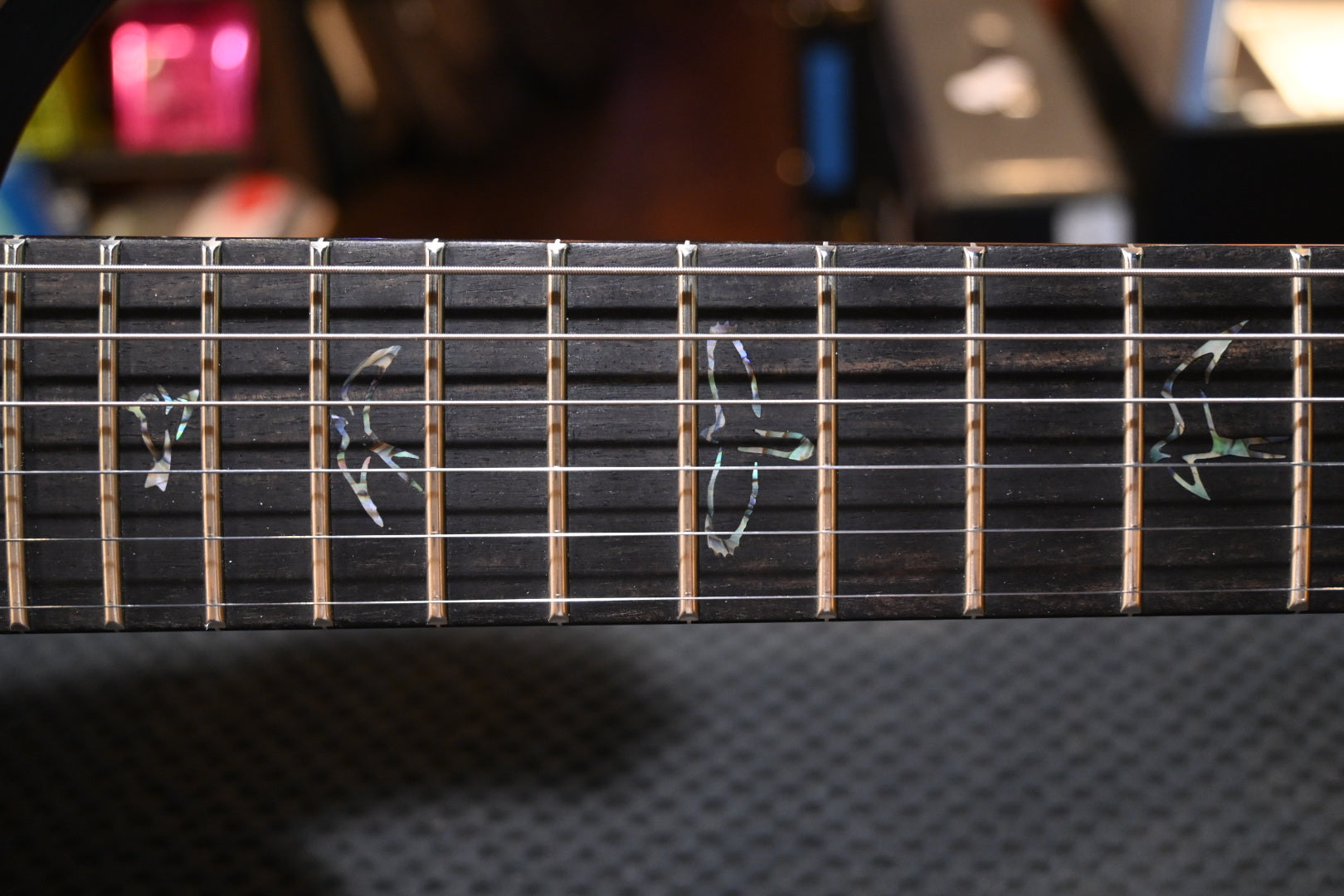 PRS Wood Library Modern Eagle V 10-Top Quilt Figured Maple Neck - Faded Whale Blue/Charcoal Back Guitar #9652 - Danville Music