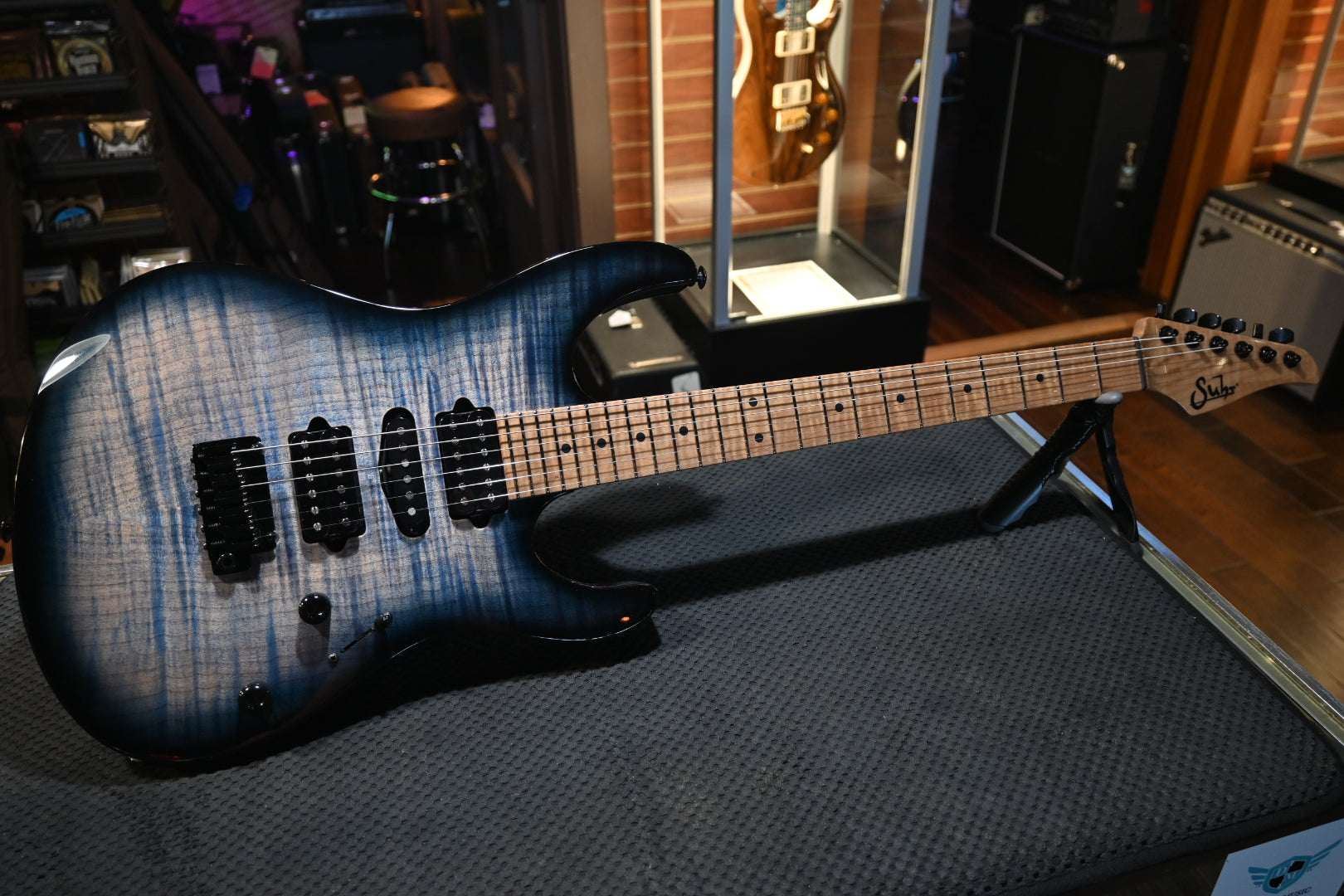 Suhr Custom Modern - Faded Trans Whale Blue Guitar #7101 - Danville Music