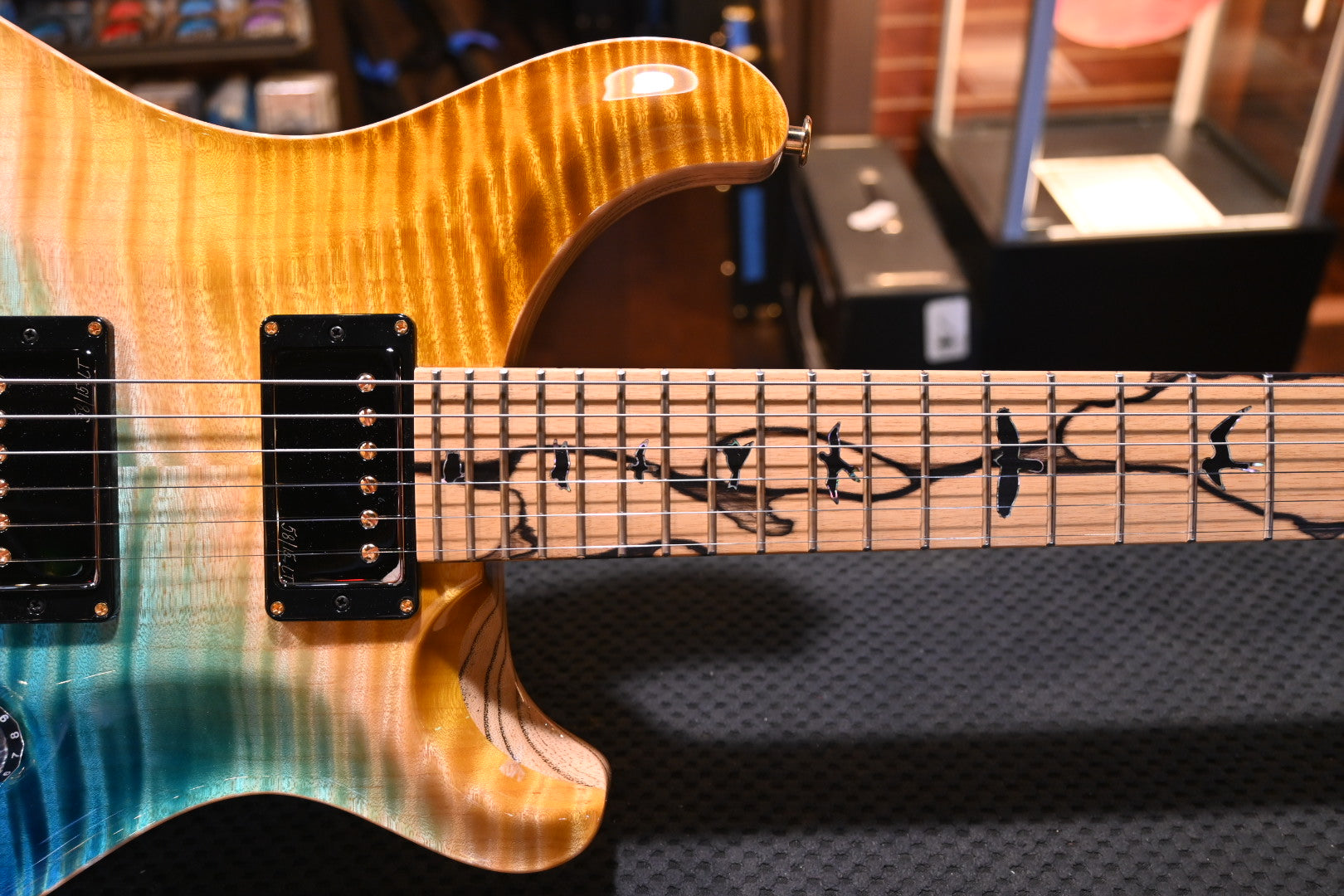 PRS Private Stock Custom 24 Pale Moon Ebony - Beach Cross Fade Guitar #9921 - Danville Music