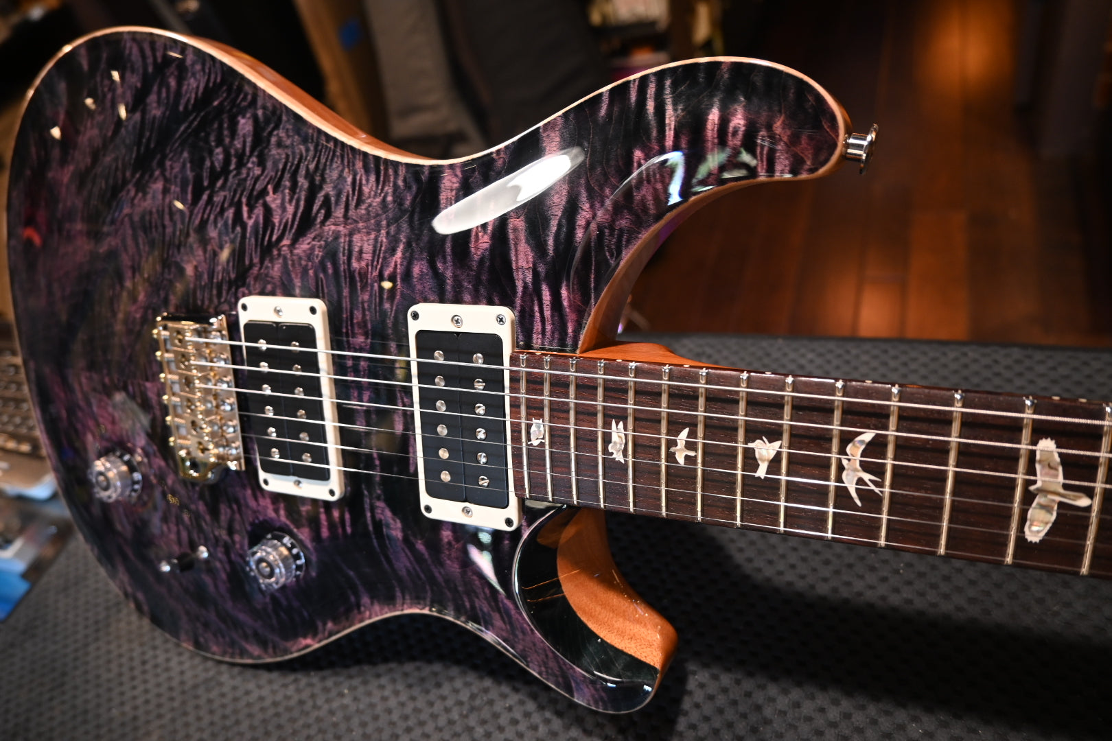 PRS Custom 24 10-Top Angel’s Step Maple - Purple Iris Guitar #1243 - Danville Music