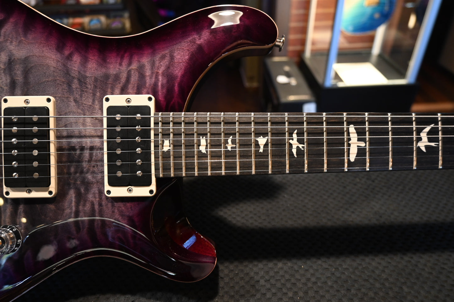 PRS Wood Library CE 24 - Faded Gray Black Purple Burst Guitar #6547 - Danville Music