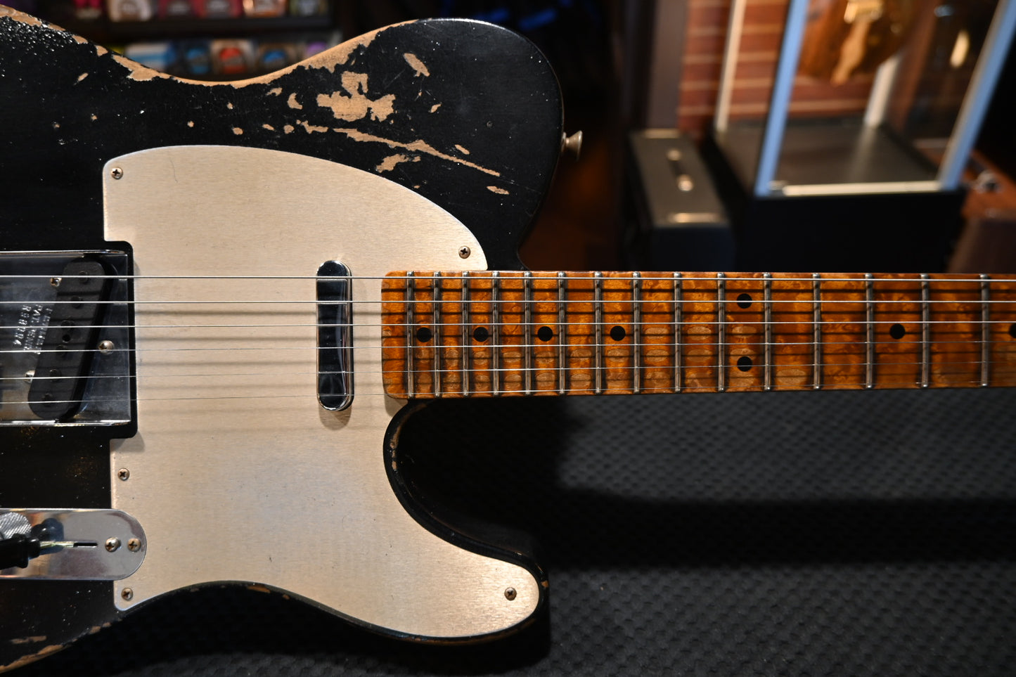 Fender Custom Shop ‘57 Telecaster Roasted Ash Heavy Relic - Black Sparkle Guitar PRE-OWNED #8994 - Danville Music