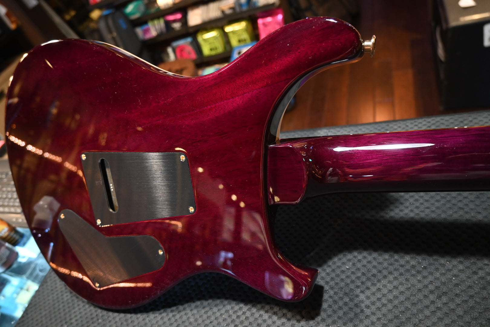 PRS Wood Library Custom 24 Lefty Brazilian Rosewood - Aquableux Purple Burst Guitar #0413 - Danville Music