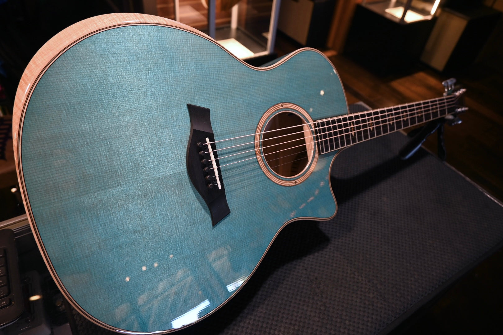 Taylor Custom GA Grand Auditorium Sitka Spruce/Big Leaf Maple - Koi Blue Guitar Catch #36 with a buy a GS Mini for $199 Promo! - Danville Music