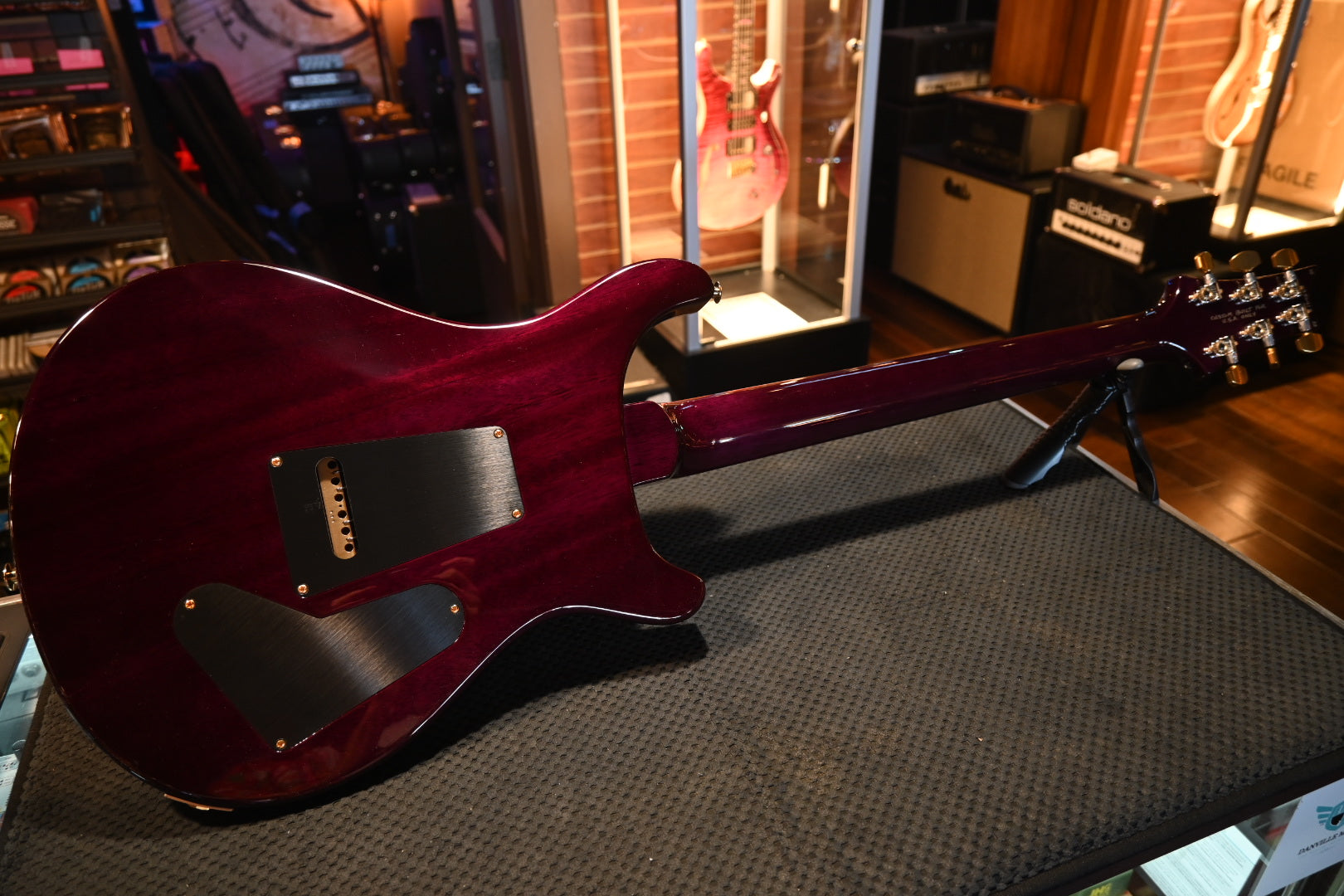 PRS Wood Library Custom 24 Lefty Brazilian Rosewood - Aquableux Purple Burst Guitar #0413 - Danville Music