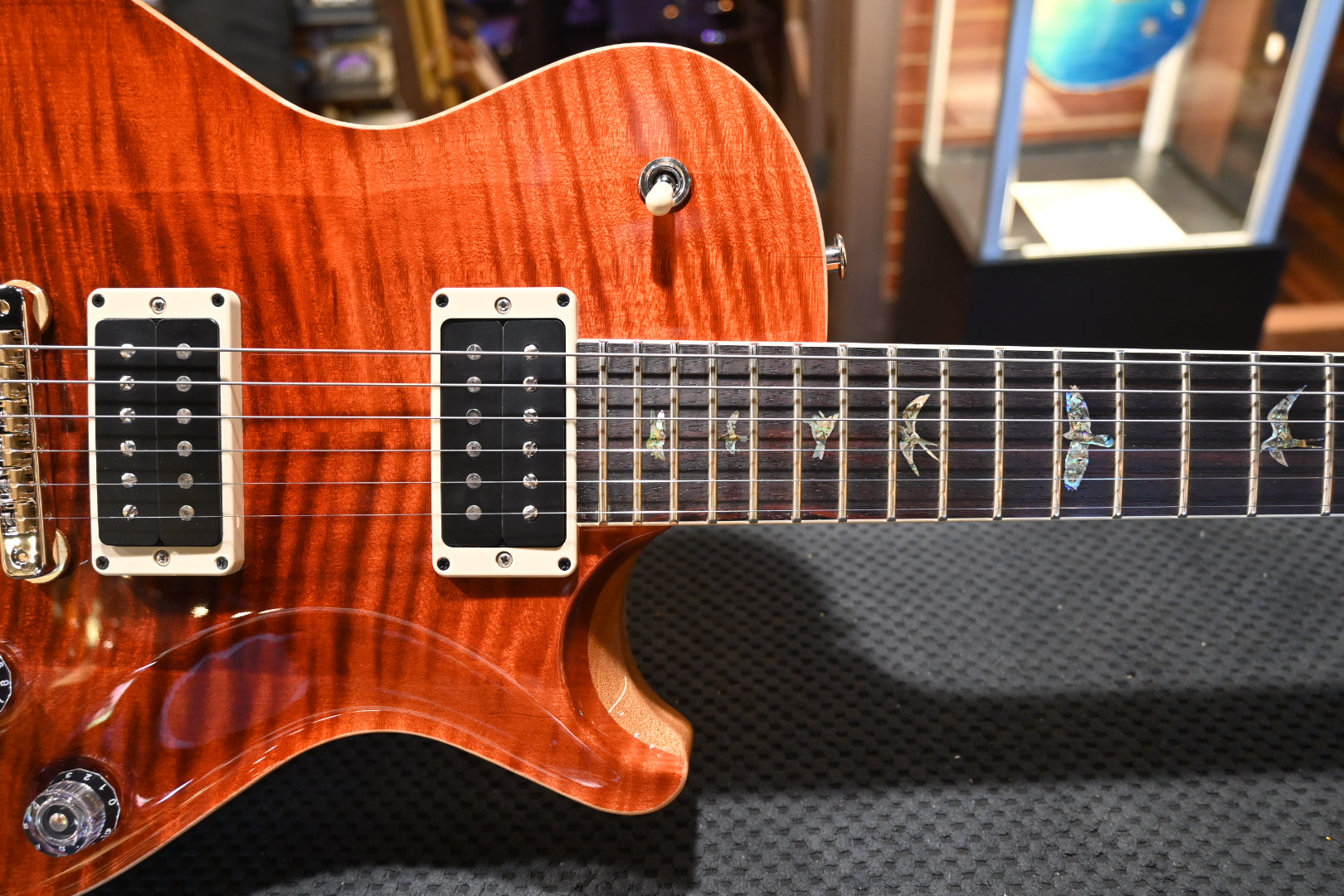 PRS Wood Library McCarty SC 594 Single-Cut - Fire Red to Grey Black Fade Guitar #8949 - Danville Music