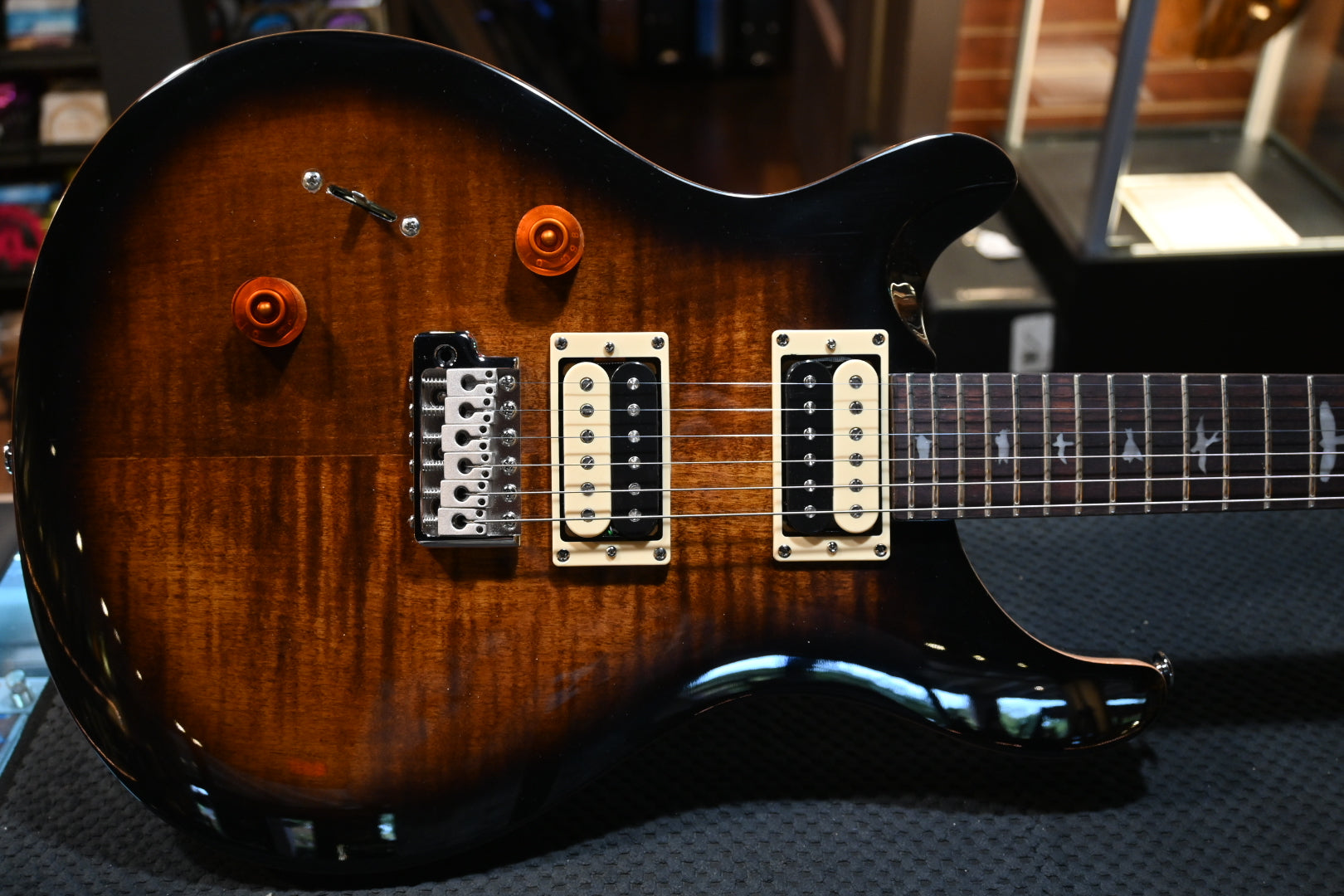 PRS SE Custom 24 Lefty - Black Gold Sunburst Guitar #2856 - Danville Music