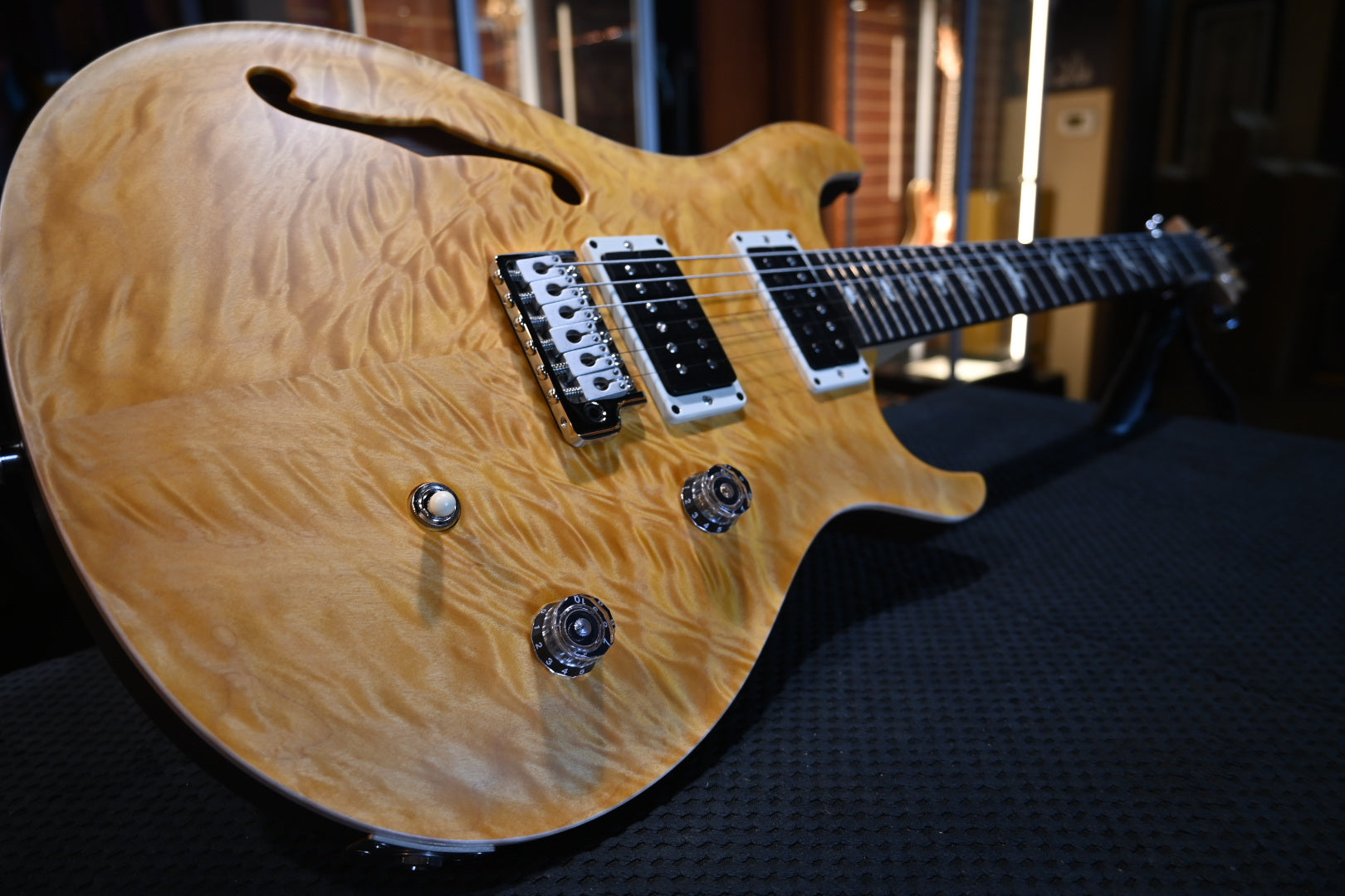 PRS Wood Library CE 24 Semi-Hollow Quilt - Honey Satin Guitar #0846 - Danville Music