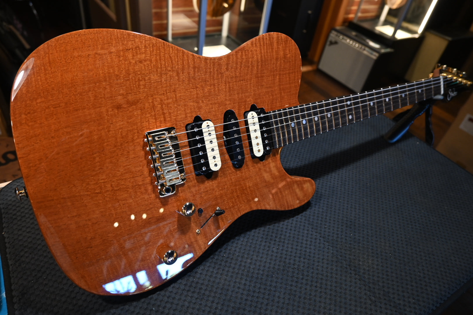 Suhr Custom Model T Figured Mahogany Top - Natural Guitar #8080 - Danville Music