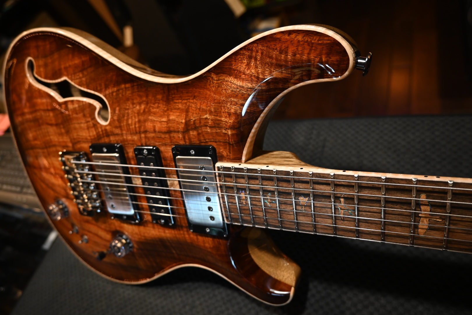 PRS Private Stock Special Semi-Hollow Koa - Natural with Light Smokeburst Guitar #9972 - Danville Music