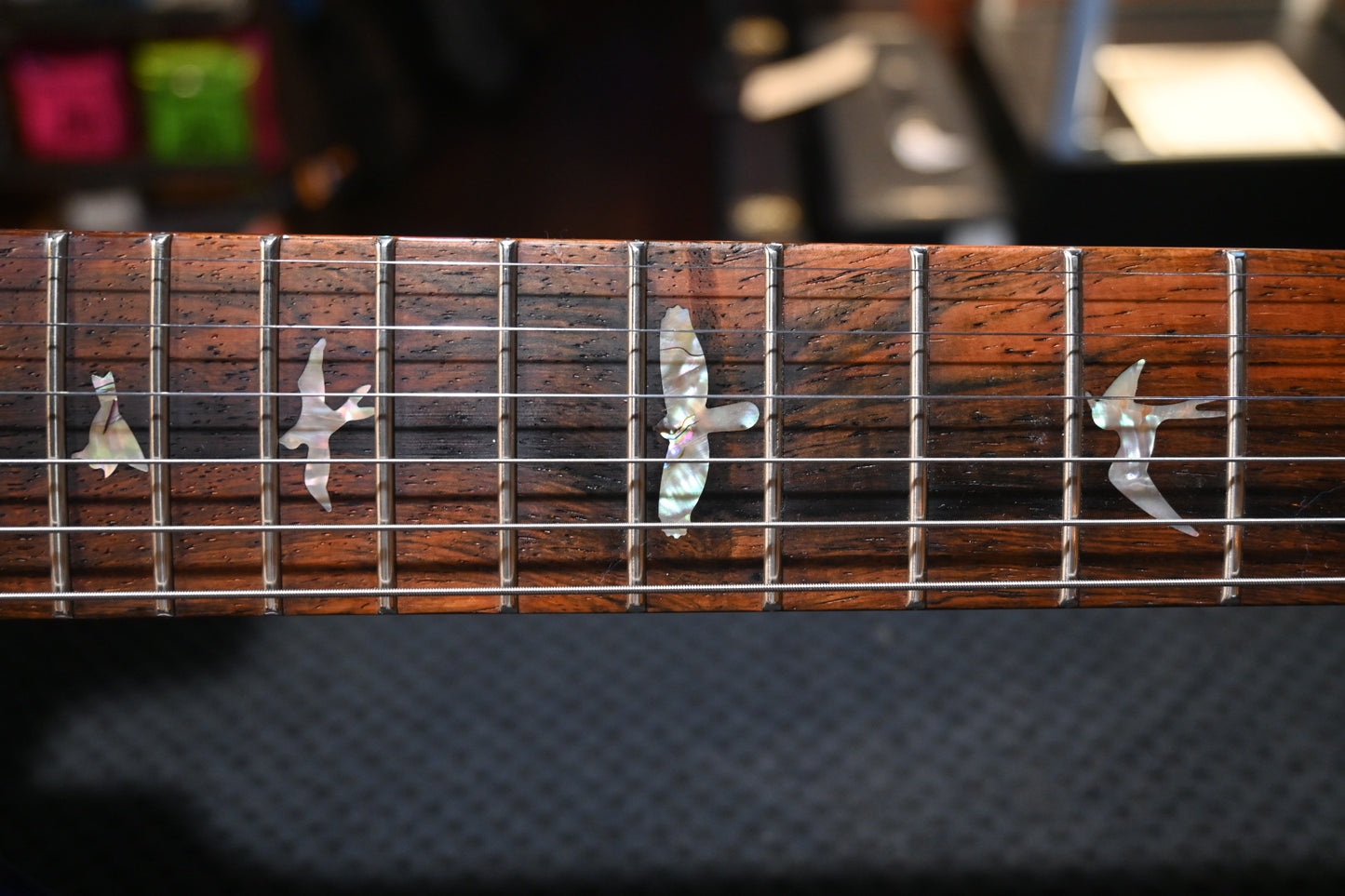 PRS Wood Library Custom 24 Lefty 10-Top Brazilian Rosewood - Makena Blue Guitar #0412 - Danville Music