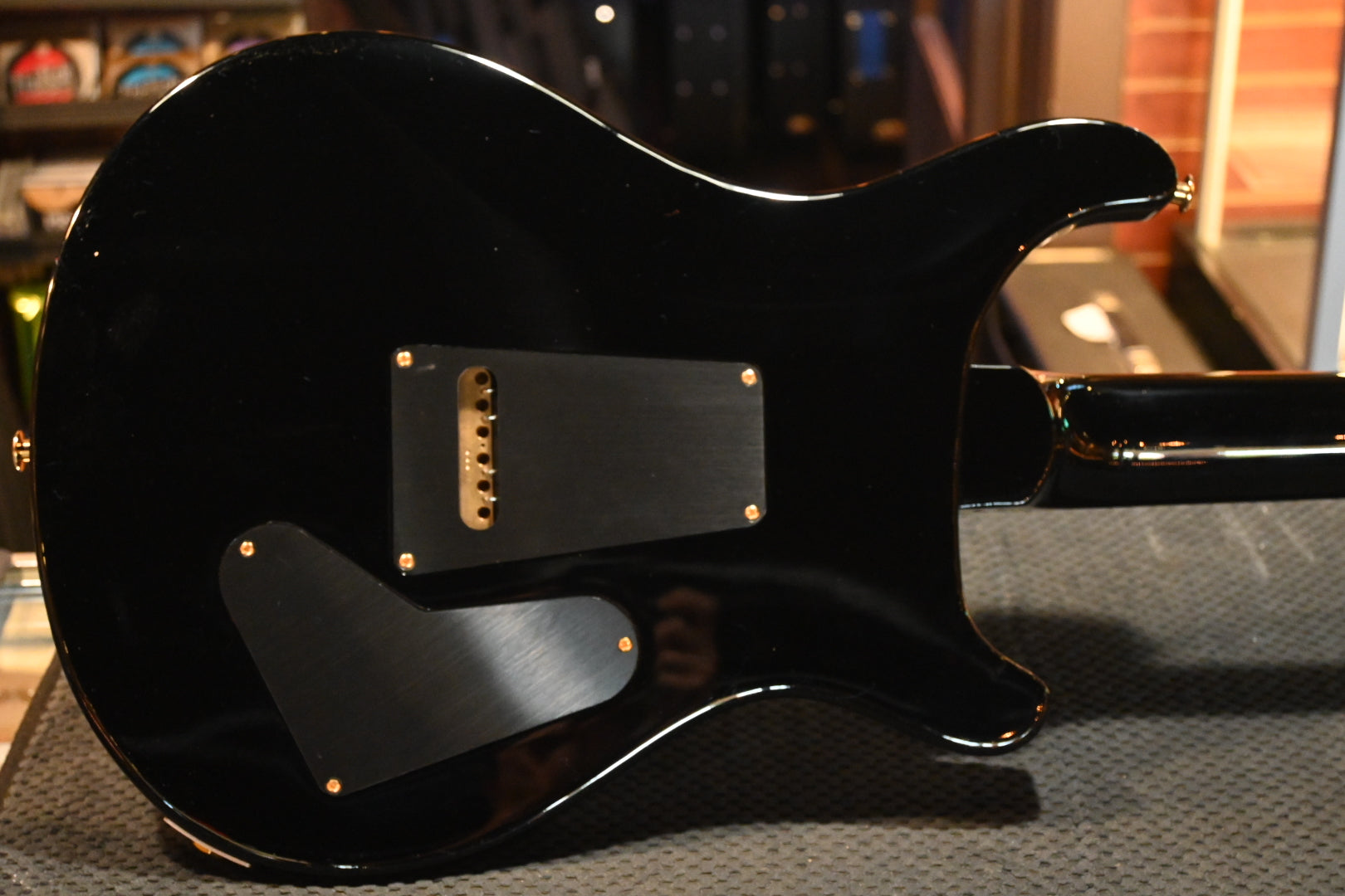 PRS Wood Library Custom 24 Lefty 10-Top Quilt One Piece Top - Charcoal Tri-Color Burst Guitar #0411 - Danville Music