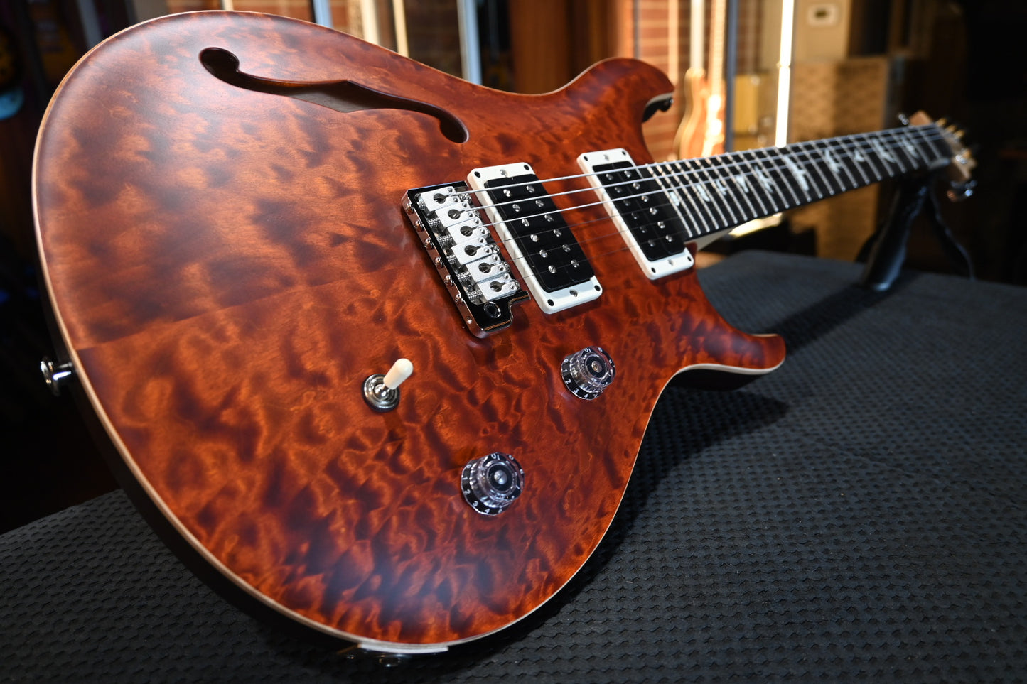 PRS Wood Library CE 24 Semi-Hollow Quilt - Tortoise Shell Satin Guitar #1334 - Danville Music