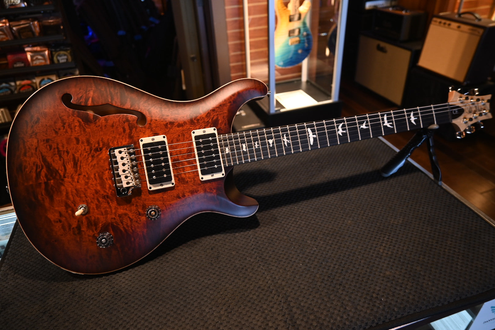 PRS Wood Library CE 24 Semi-Hollow - Tortoise Shell Satin Guitar #8513 - Danville Music