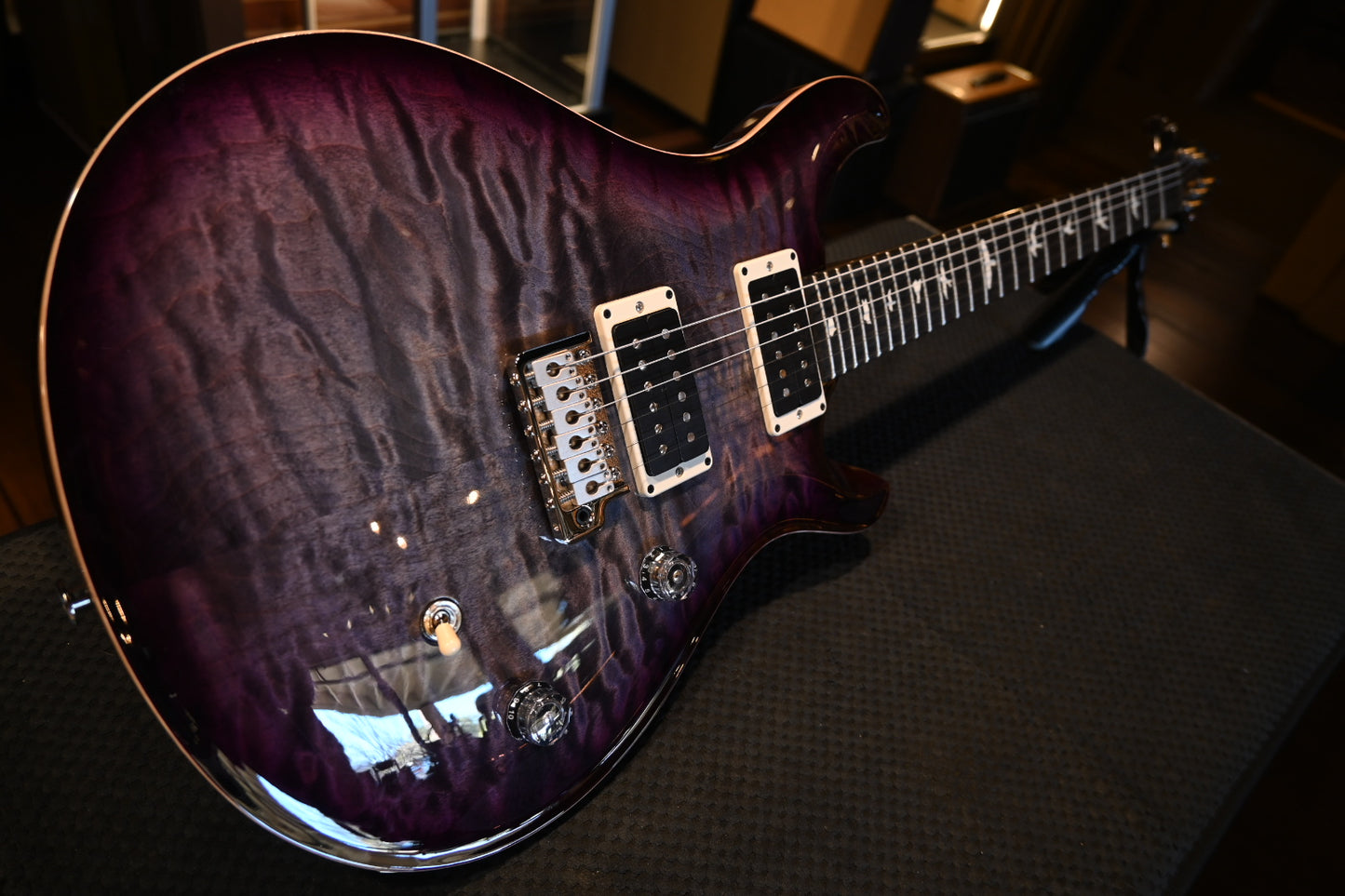 PRS Wood Library CE 24 - Faded Gray Black Purple Burst Guitar #6547 - Danville Music