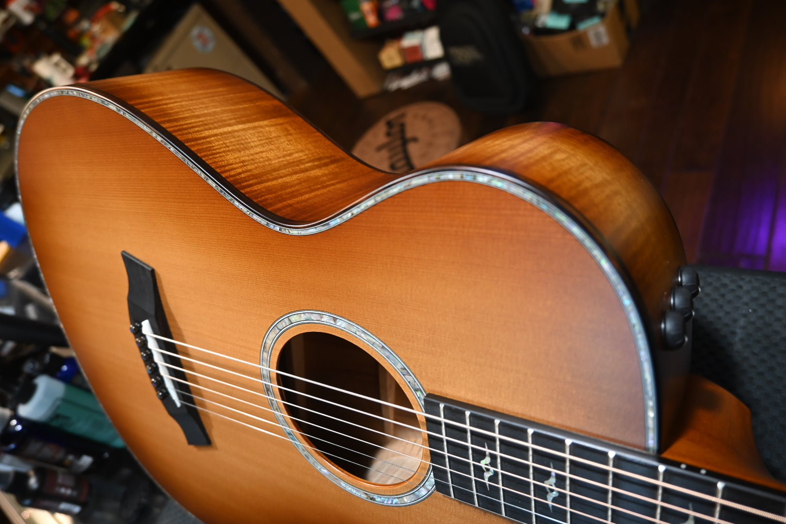 Taylor Custom GC 12-Fret Grand Concert Cedar/AA Koa (Catch #10) Guitar #2167 with a buy a GS Mini for $199 - Danville Music