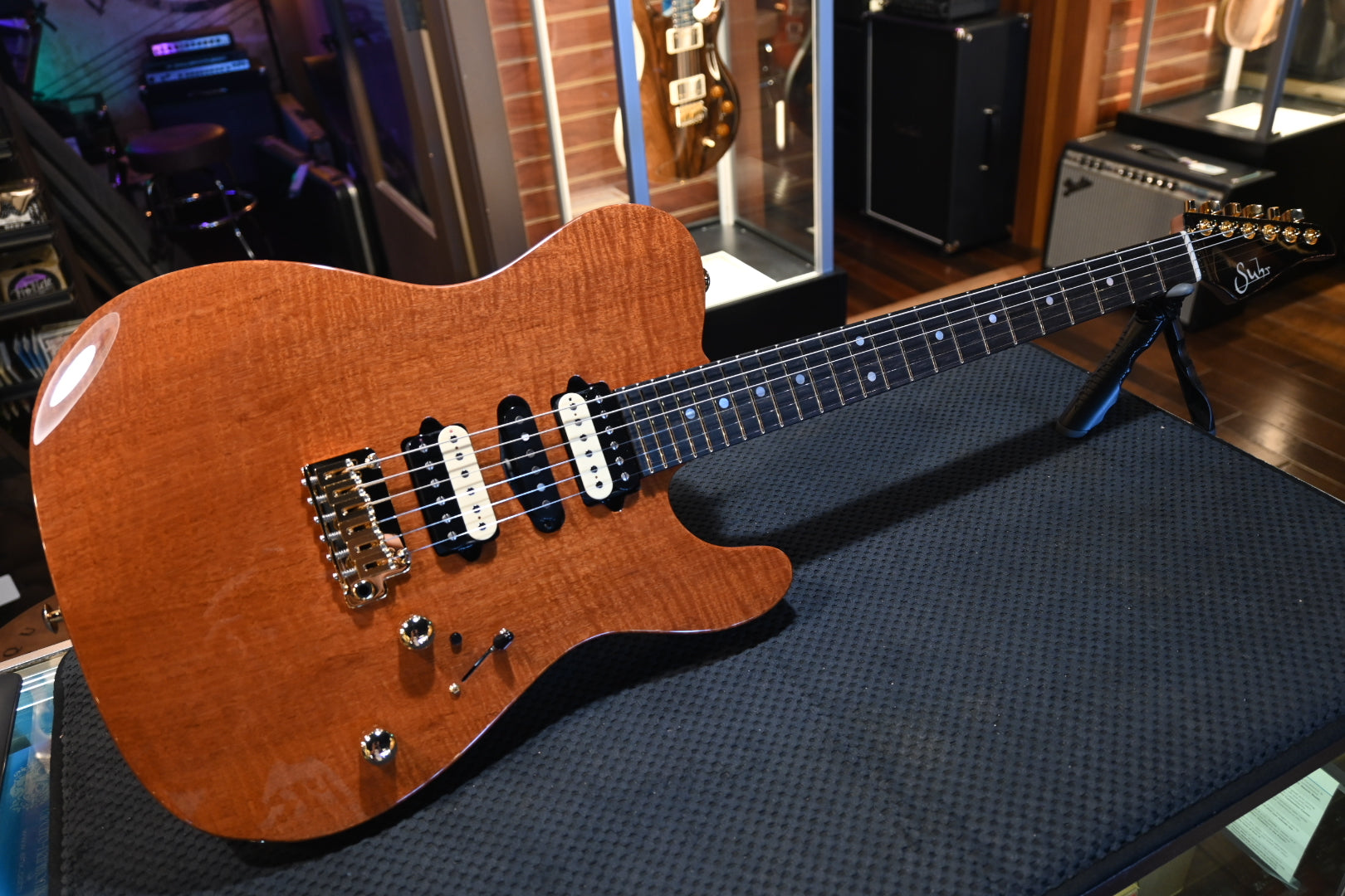 Suhr Custom Model T Figured Mahogany Top - Natural Guitar #8080 - Danville Music
