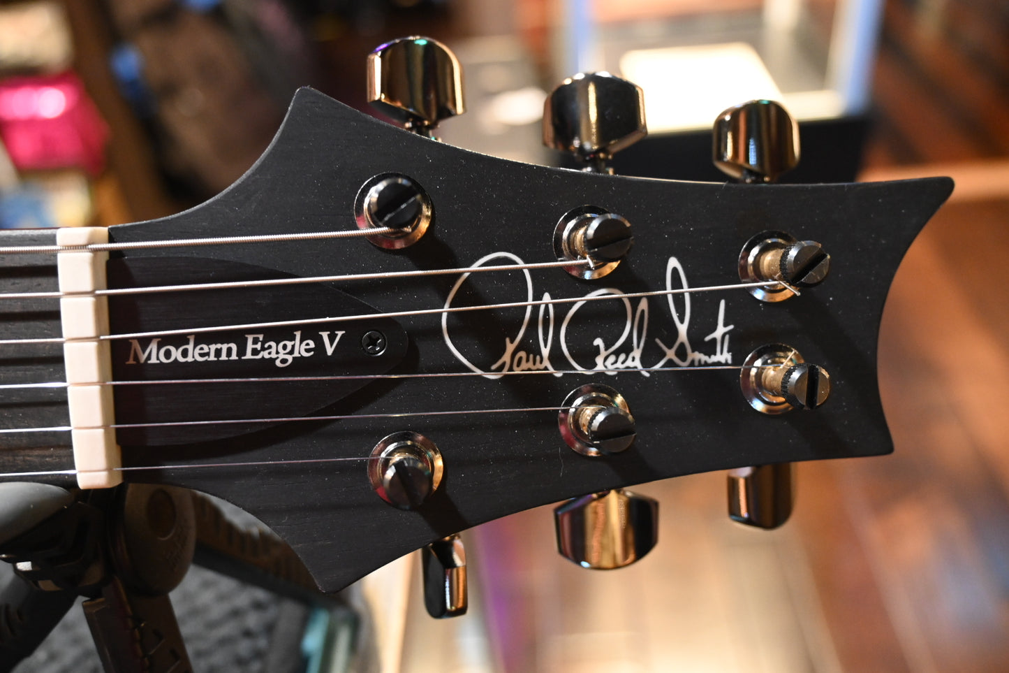 PRS Wood Library Modern Eagle V Swamp Ash Figured Maple Neck - Charcoal Purple Burst Guitar #9306 - Danville Music