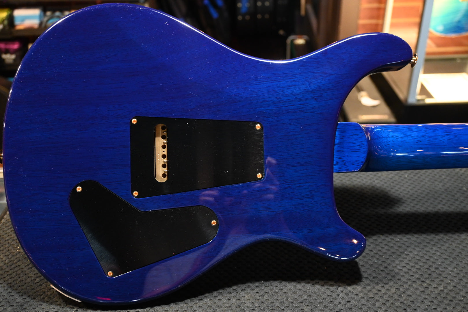 PRS Wood Library Custom 24 Lefty 10-Top Brazilian Rosewood - Makena Blue Guitar #0412 - Danville Music