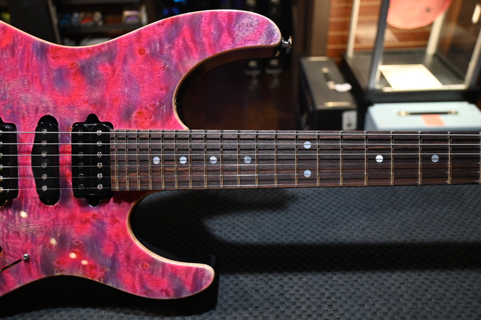 Suhr Custom Modern Waterfall Burl - Pink Algae Guitar #6228 - Danville Music