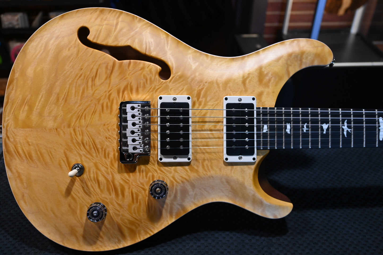 PRS Wood Library CE 24 Semi-Hollow Quilt - Honey Satin Guitar #0846 - Danville Music