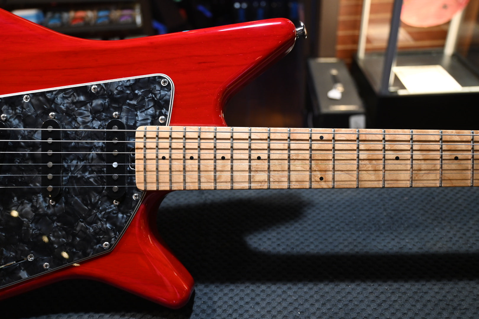 Music Man Albert Lee SSS Piezo - Translucent Red Guitar #0200 PRE-OWNED - Danville Music