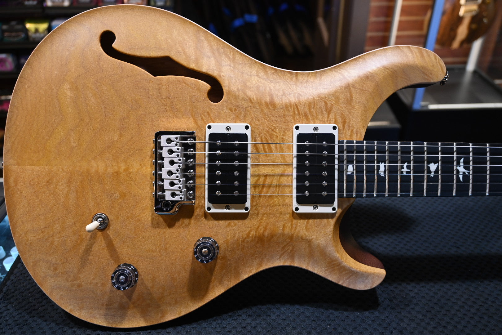 PRS Wood Library CE 24 Semi-Hollow Quilt - Honey Satin Guitar #0883 - Danville Music