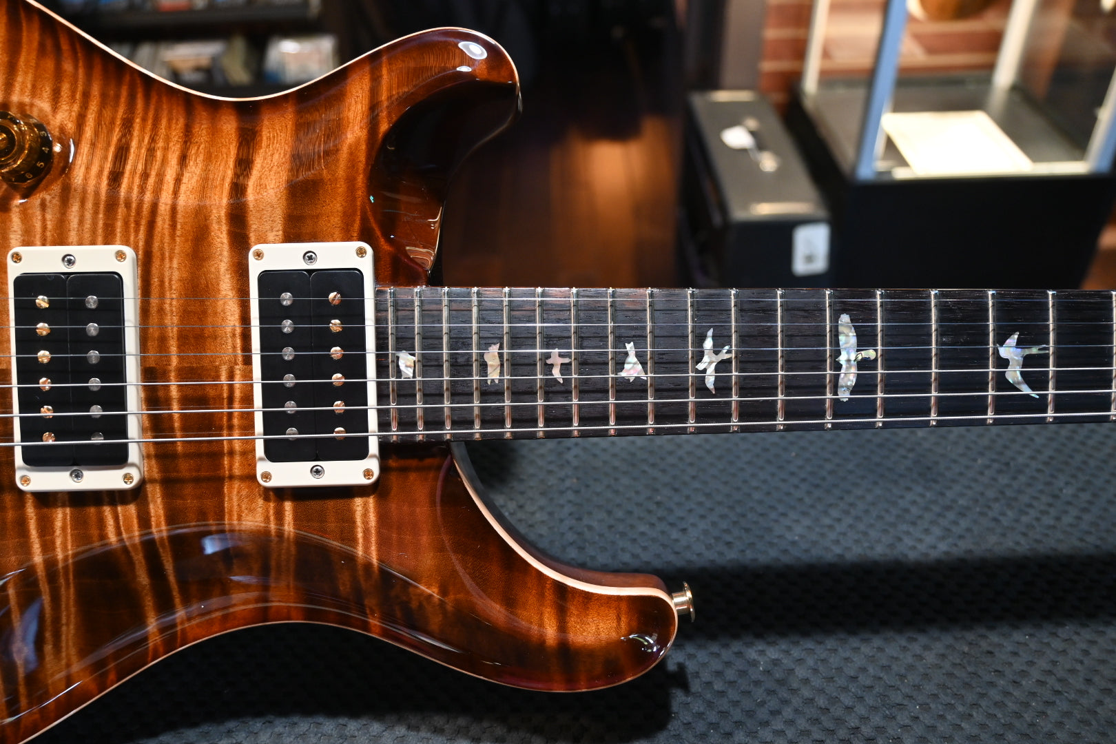 PRS Wood Library Custom 24 Lefty 10-Top Brazilian Rosewood - Copperhead Burst Guitar #8016 - Danville Music