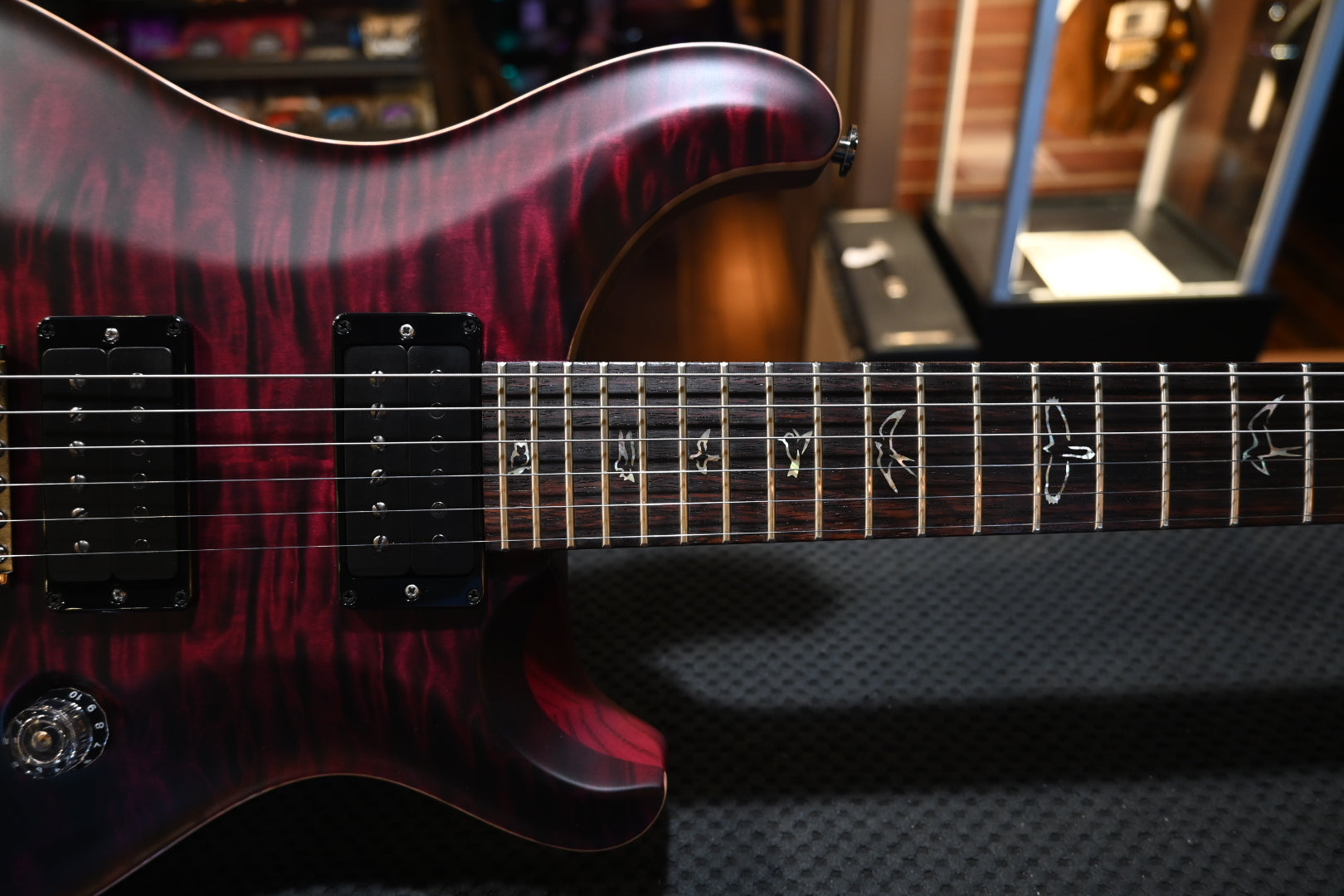 PRS Wood Library Custom 24-08 10-Top Quilt Rosewood Neck BRW Board - Angry Larry Satin Guitar #7529 - Danville Music