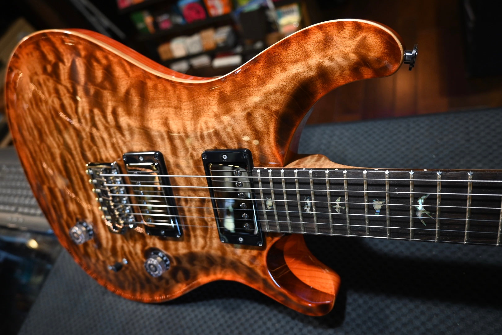 PRS Wood Library Custom 24 10-Top Quilt Swamp Ash Torr. Maple Neck - Autumn Sky Guitar #8969 - Danville Music