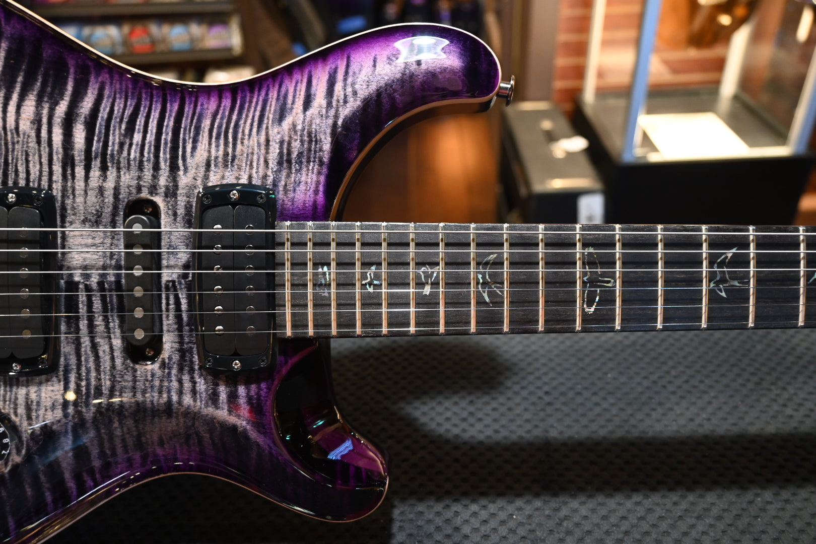 PRS Wood Library Modern Eagle V Swamp Ash Figured Maple Neck - Charcoal Purple Burst Guitar #9306 - Danville Music