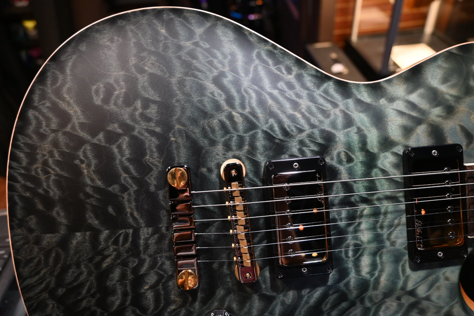 PRS Wood Library McCarty SC 594 Single-Cut 10-Top Quilt Rosewood Neck - Trampas Green Fade Satin Guitar #8437 - Danville Music