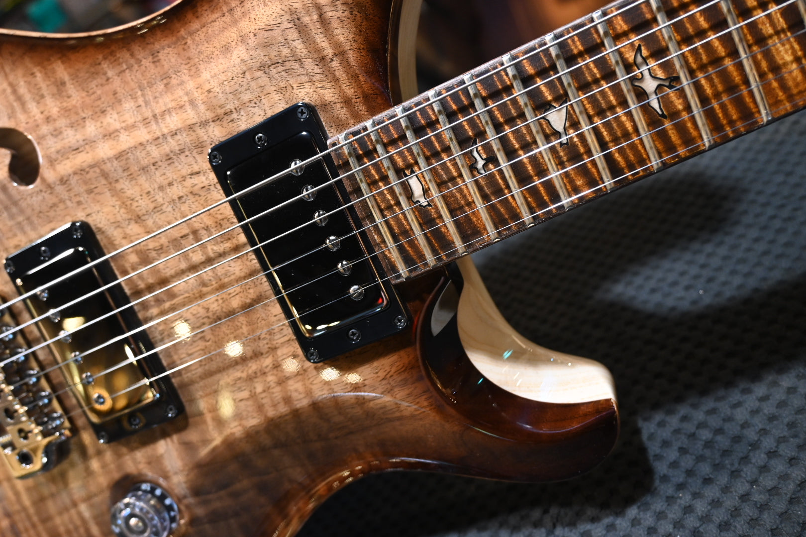 PRS Private Stock DGT Semi-Hollow Walnut - Sandstorm Fade Guitar #9811 - Danville Music