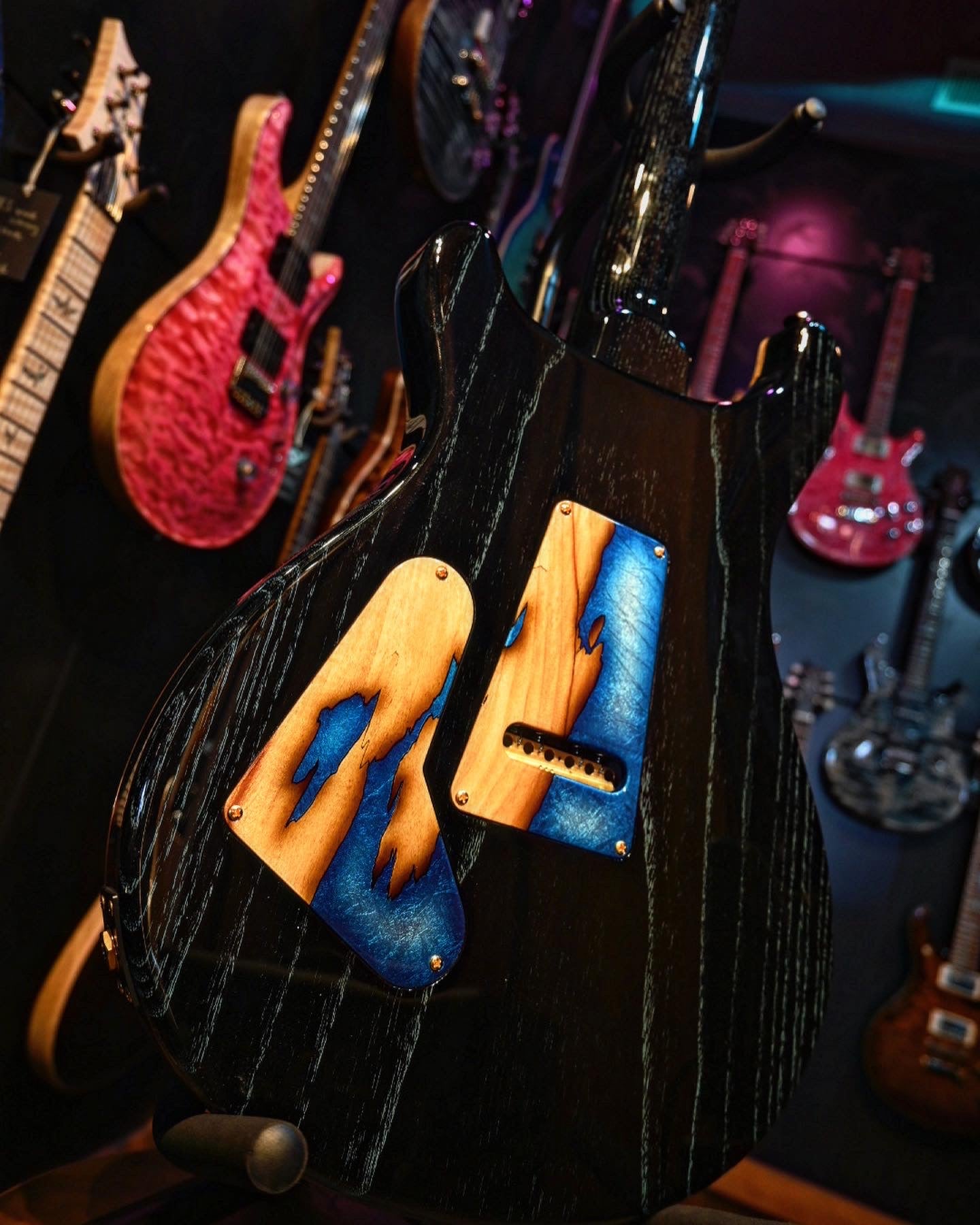 PRS Private Stock Custom 24 Spalted Maple - Sub-Zero Silver Leaf Accents Guitar #9971 - Danville Music