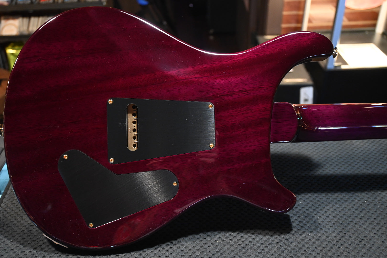 PRS Wood Library Custom 24 Lefty Brazilian Rosewood - Aquableux Purple Burst Guitar #0413 - Danville Music