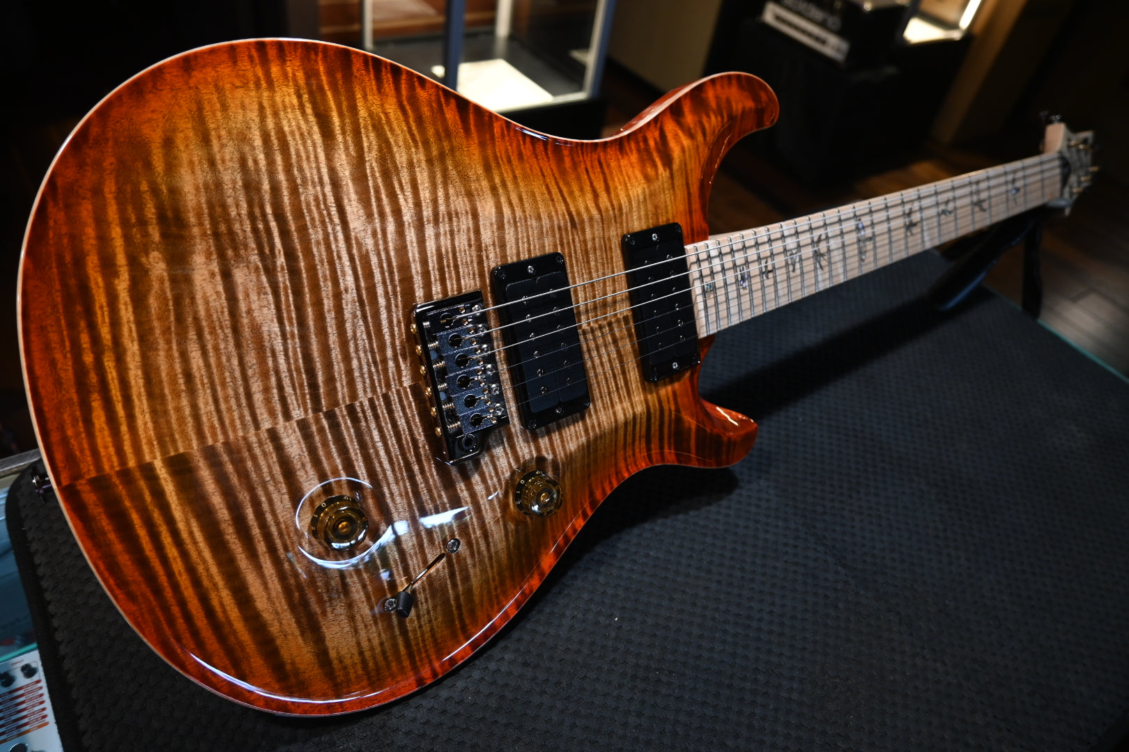 PRS Wood Library Custom 24 10-Top Figured Maple - Autumn Sky Guitar #2119 - Danville Music