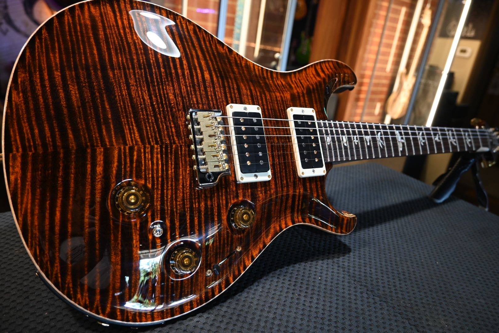 PRS Custom 24 Piezo 10-Top - Orange Tiger Guitar #5419 - Danville Music
