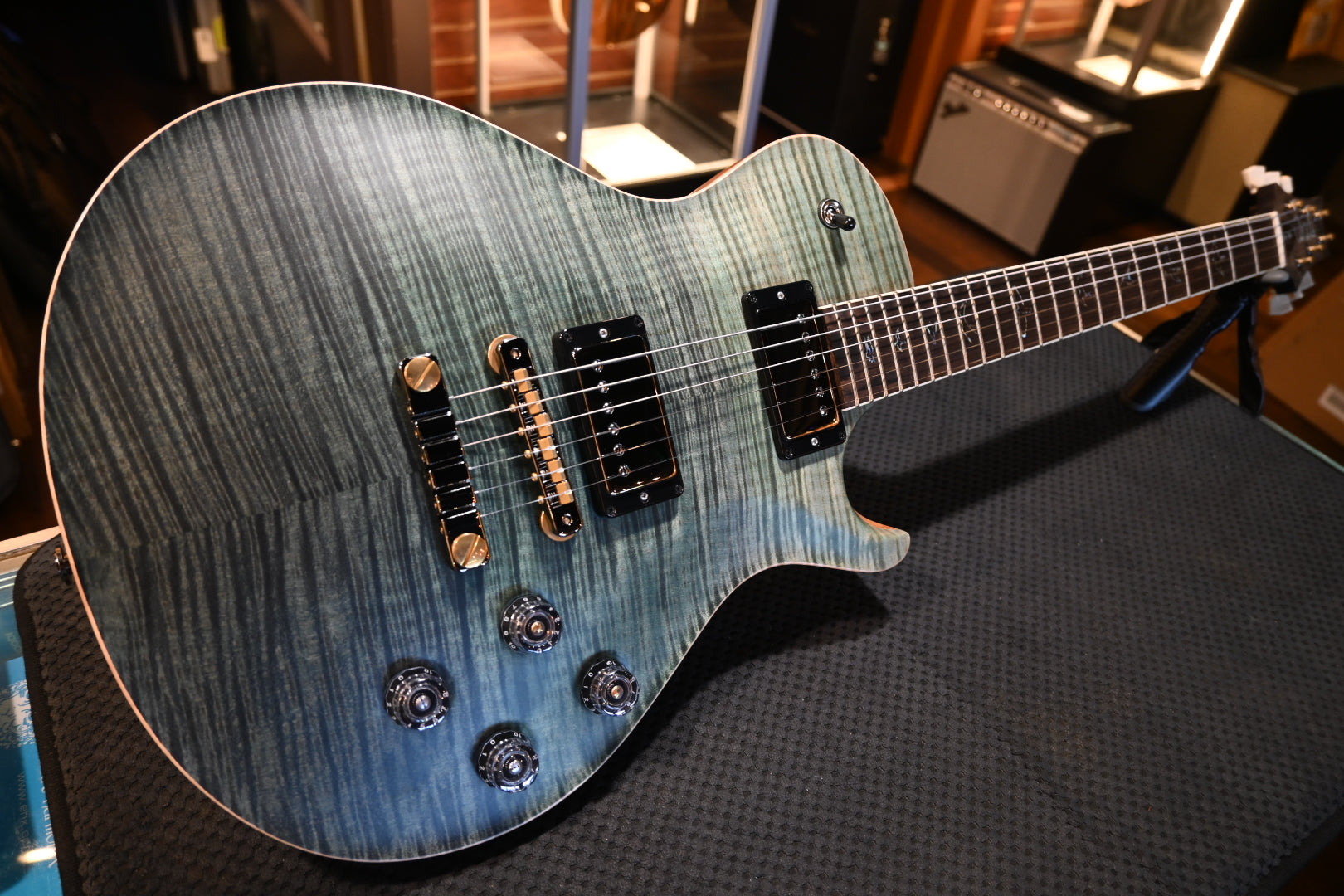 PRS Wood Library McCarty SC 594 Single-Cut Rosewood Neck - Trampas Green Fade Satin Guitar #8441 - Danville Music