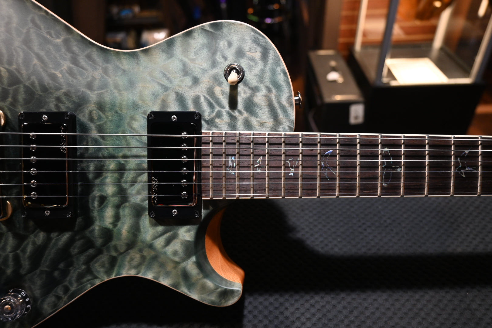 PRS Wood Library McCarty SC 594 Single-Cut 10-Top Quilt Rosewood Neck - Trampas Green Fade Satin Guitar #8437 - Danville Music