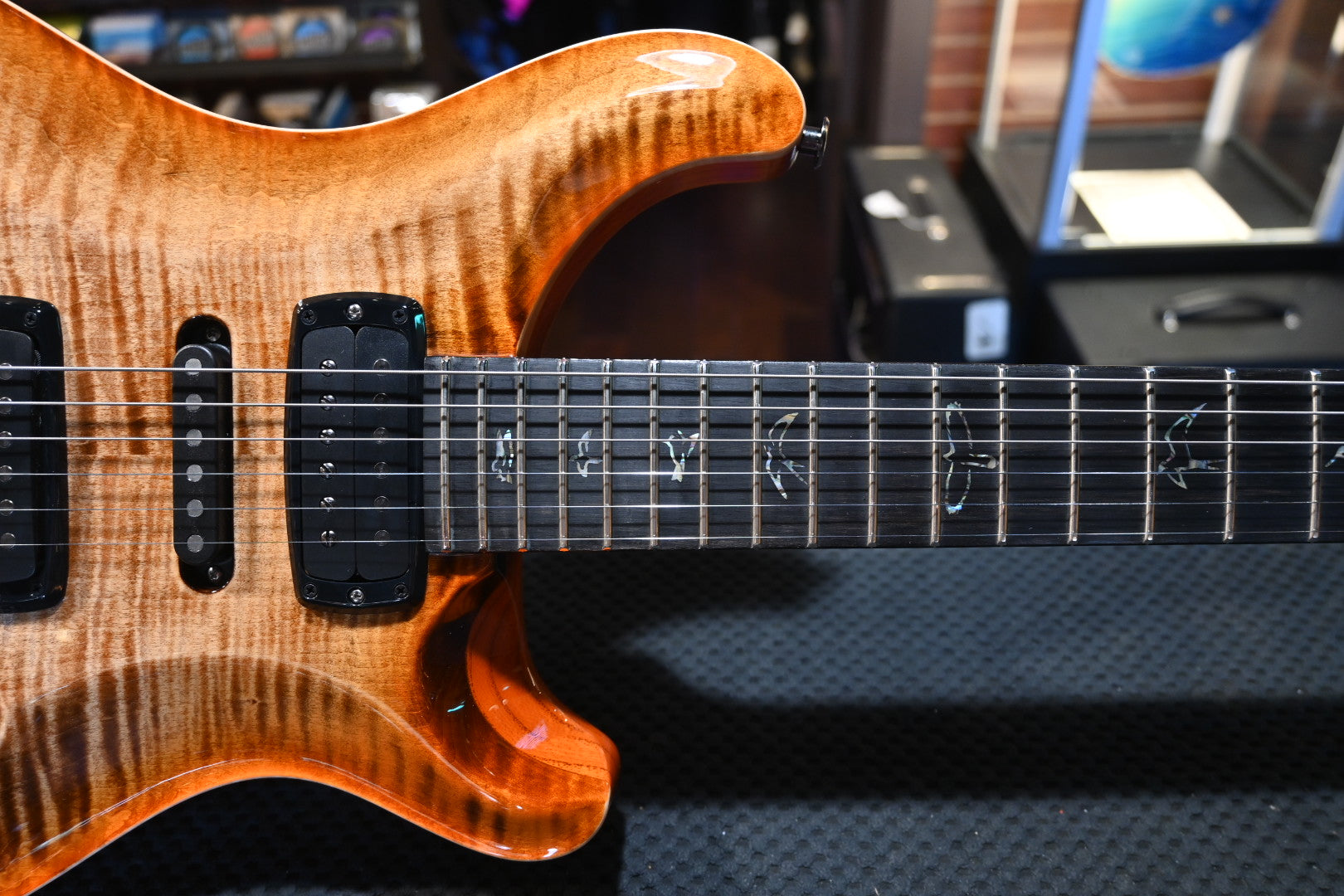 PRS Wood Library Modern Eagle V Swamp Ash Figured Maple Neck - Autumn Sky Guitar #9302 - Danville Music