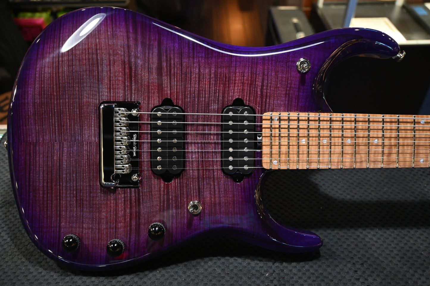Music Man JP15 7-String - Purple Nebula Flame Guitar #6464 - Danville Music