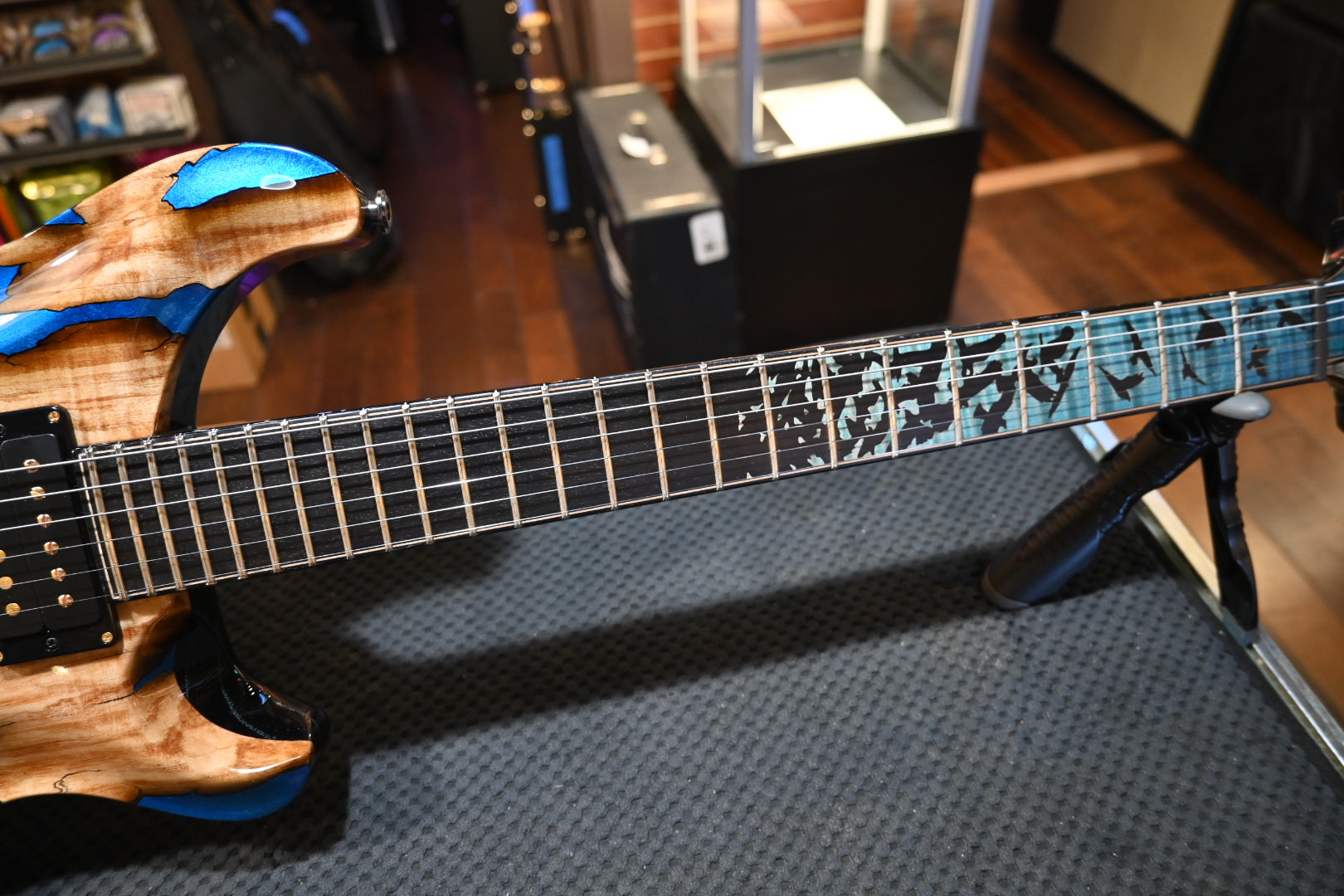PRS Private Stock Custom 24 Spalted Maple - Sub-Zero Silver Leaf Accents Guitar #9971 - Danville Music