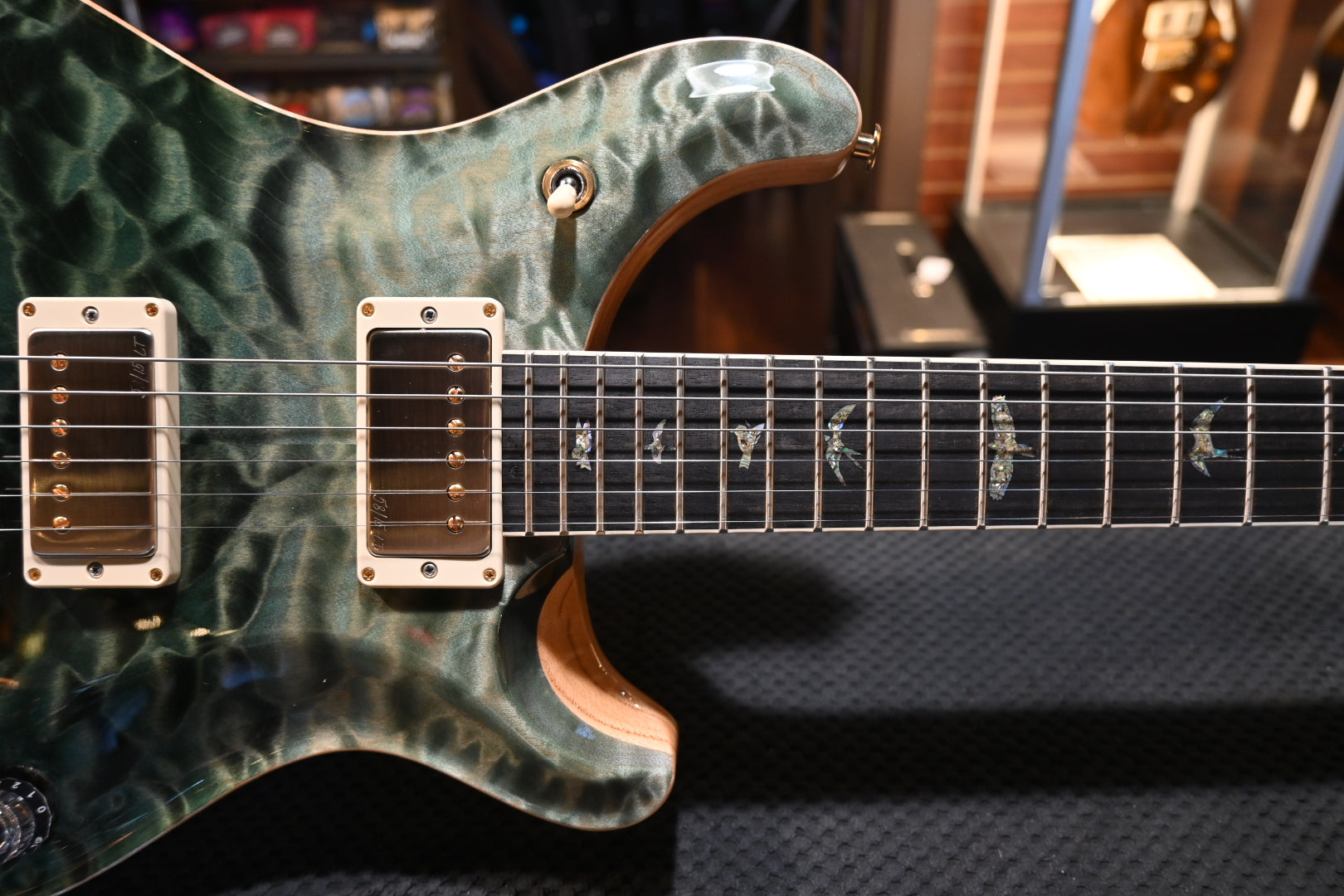 PRS Wood Library McCarty 594 10-Top Quilt Swamp Ash Torr. Maple Neck - Trampas Green Fade Guitar #9297 - Danville Music
