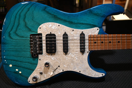 Tom Anderson Classic - Bora to Transparent Blue Burst Guitar #622A - Danville Music