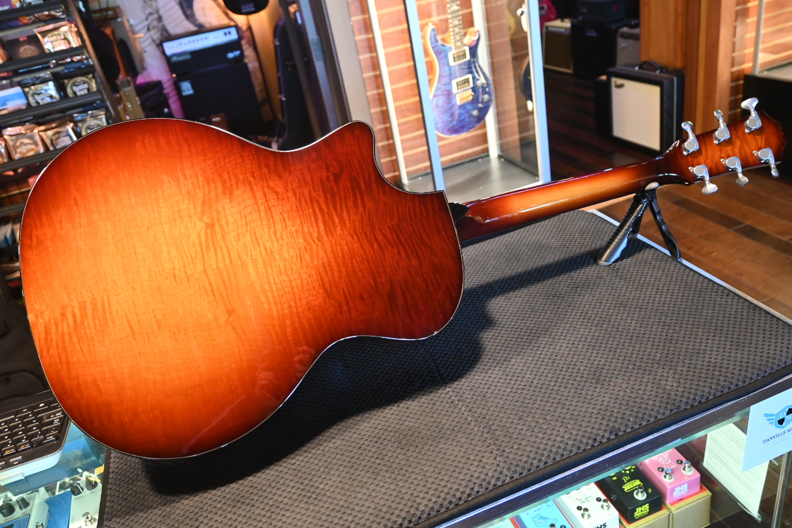 Taylor Custom GA Sinker Redwood/AA Quilt Maple - Cherry “Wyvern” Burst #2193 - Danville Music